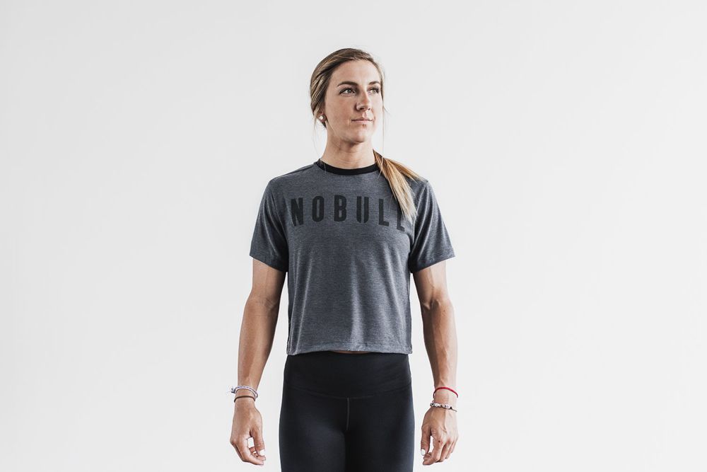 NOBULL Women's Boxy Tee - Charcoal - Ireland (0182UVOKQ)